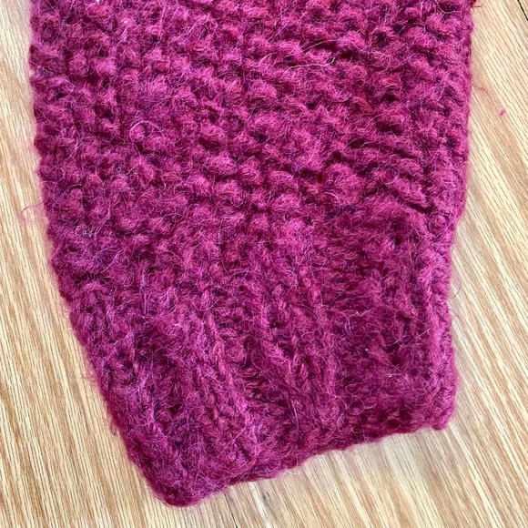 Handmade Italian Pink Wool Pom-Pom Sweater Shirt Womens Medium - Picture 5 of 9